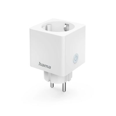 Hama WLAN Priz Professional, Mini Fiş (Tüketim Ölçümlü Akıllı Priz, Ses ve Uygulama Kontrolü için WiFi Priz, Örn. Ev Sineması, Ayaklı Lamba, Vantilatör, 3680 W, 16 A) Beyaz