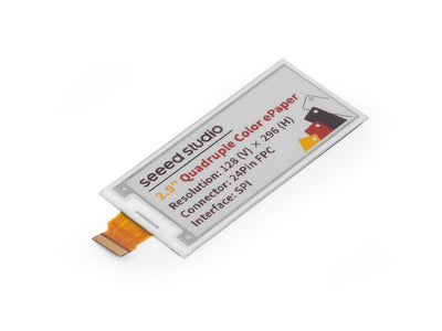 Seeed Studio 2.9" Quadruple Color eInk / ePaper Display with 128x296 Pixels, SPI interface, Support XIAO/Arduino 104990855