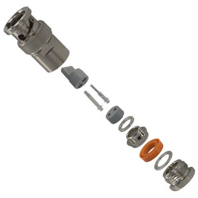 Amphenol RF 031-224 24 52 BNC, Twinaxial Connector Plug, Female Socket and Male Pin 50 Ohms Free Hanging (In-Line) Solder