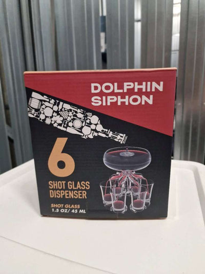 Dolphin Siphon Shot Bardağı Dağıtıcı ve Bardak Tutucu, Akrilik 6 Kokteyl Bardağı Shot Dağıtıcı İçecek Dağıtıcı Ev Partisi Bar Festivali için (şeffaf)