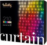 Twinkly Curtain – Asılı LED ışık zinciri, 210 RGB + saf sıcak beyaz LED – İç ve dış mekan aydınlatması – uygulama kontrollü, net tel, 1,5 x 2,1 m