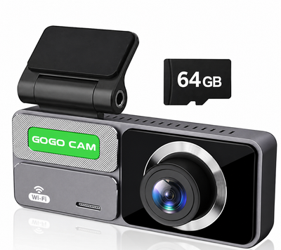 GOGO CAM 4K Wi-Fi Araç İçi Kamera + 64GB SD Kart