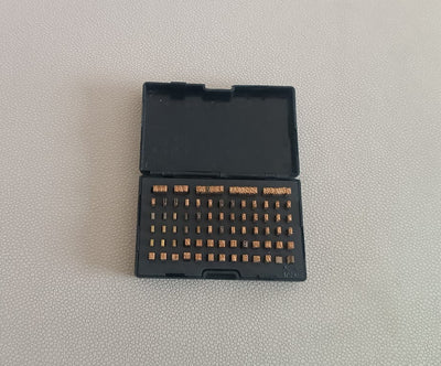 Sıcak Damga Bakır Harfler 2x4x15mm Kodlama Makinesi Kelime Tahıl Termal Şerit Baskı Yazı Tipi Manuel Yarı Otomatik Kodlama