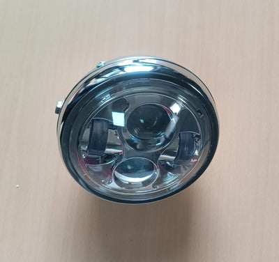 Motosiklet Far, Evrensel Vintage Alüminyum Retro LED Yuvarlak Farlar Far Motosiklet Farı Yükseltilmiş LED Ön Spot Lambası, Özel Motosiklet Farı