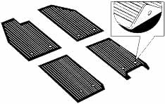 Wolfsburg West 111863002 Flour Mat Set Black 4 Adet Set 1956-1959 Beetle