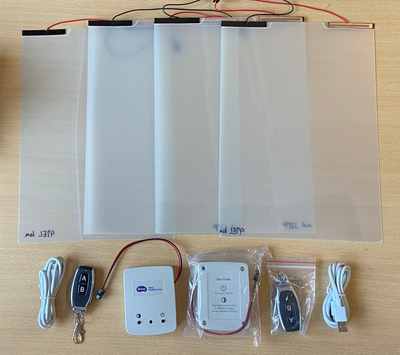 2 Adet PDLC Smart Glass Film Demo Kiti A4 + USB Güç Kiti