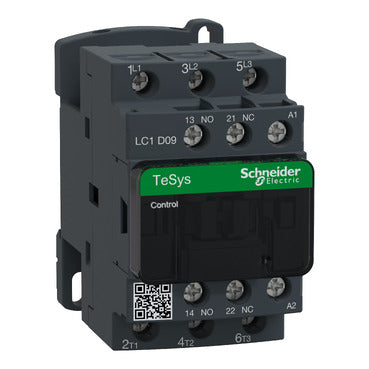 Schneider LC1D09 Contactor 3PST-NO (3 Form A) 9 A 24VDC Coil Chassis Mount LC1D09M7C