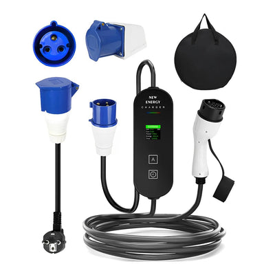 32A 7kW 5 Metre Taşınabilir Elektrikli Araç Şarj Cihazı Type 2 EV Charger