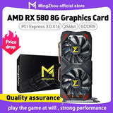 Mingzhou Amd Radeon RX 580 8GB gddr5 256bit GPU bilgisayar oyunu grafik kartı madencilik karma oranı 28mh  S