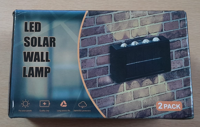 Led solar wall lamp 2 pack