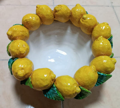 Ceramiche Darte Carmela Seramik Limon Kase Figürlü Dekoratif Süs Eşyası