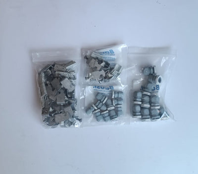 20 Adet SKINTOP Gri Poliamid Kablo Rakoru + Muhtelif Matal Bağlantı Aksamları