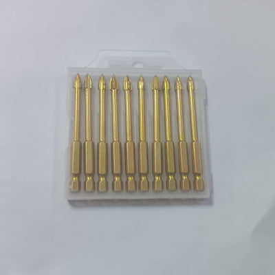 Oluklu Altıgen Şaftlı Seramik Karo Cam Matkap Ucu Hızlı Uç Seti 6 mm, 10 lu paket
