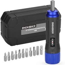 BINGCOBBER 14” Drive Torque Wrench Screwdriver Set 1-6NM,12 Pieces Torque Screwdriver Wrench Bits Set