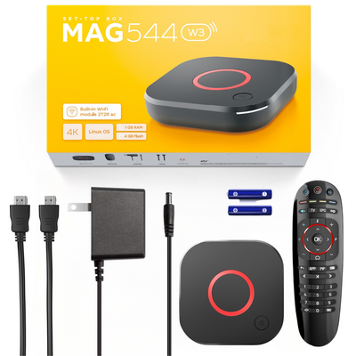 Mag 544 W3 SET-TOP Box 600Mbps built-in DUAL WiFi 5G 4K LINUX TV BOX