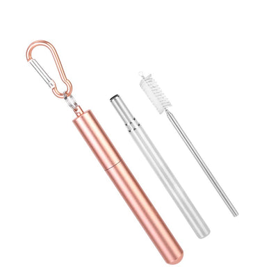 Yeniden Kullanılabilir Katlanabilir Pipet Paslanmaz Çelik