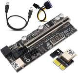 VER12X PCI-E Yükseltici Kart Adaptörü Sıcaklık Dijital Ekran Kapasitörleri 6pin Güç Portu