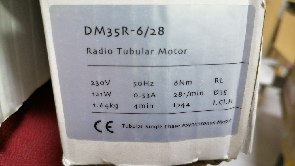 DM35R 6/28 Metal AC Tubular Motor  + kumanda
