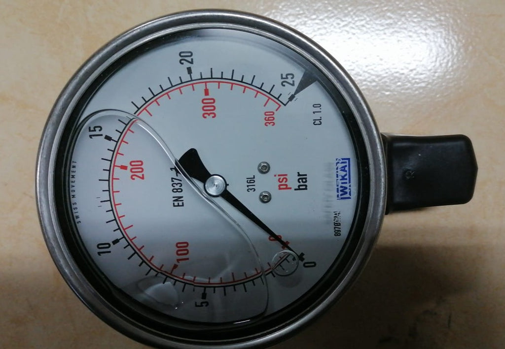 WIKA Manometer, pressure gauge, type 233.50.100 Stainless Steel, 0 t0 25 bar
