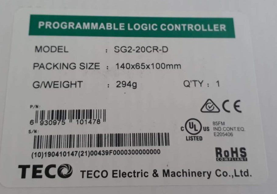 Teco Sg2-20Cr-D Programmable Controller