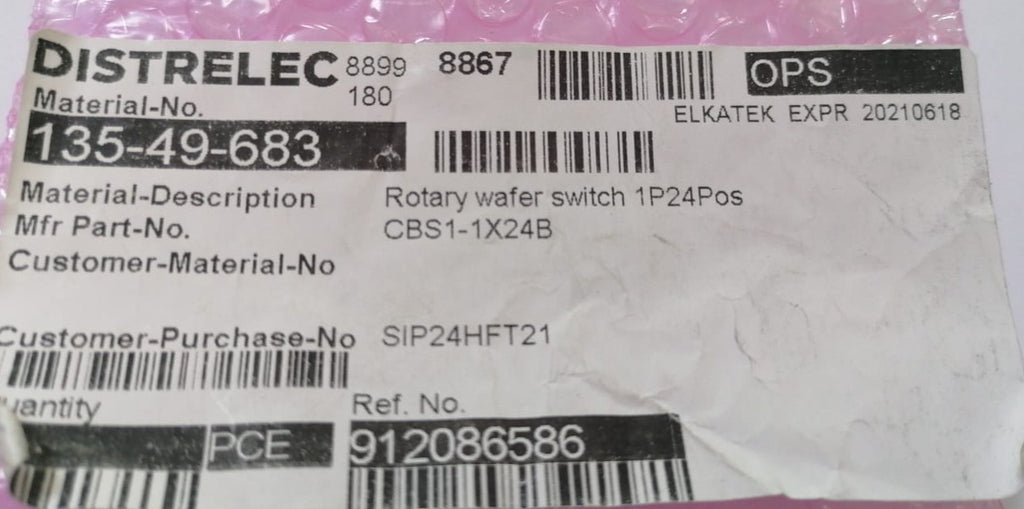 EBE CBS1-1X24B Rotary wafer switch 1P24Pos